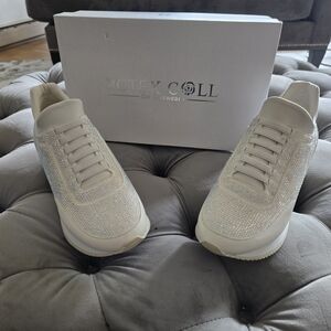 White Sneakers with Rhinestones